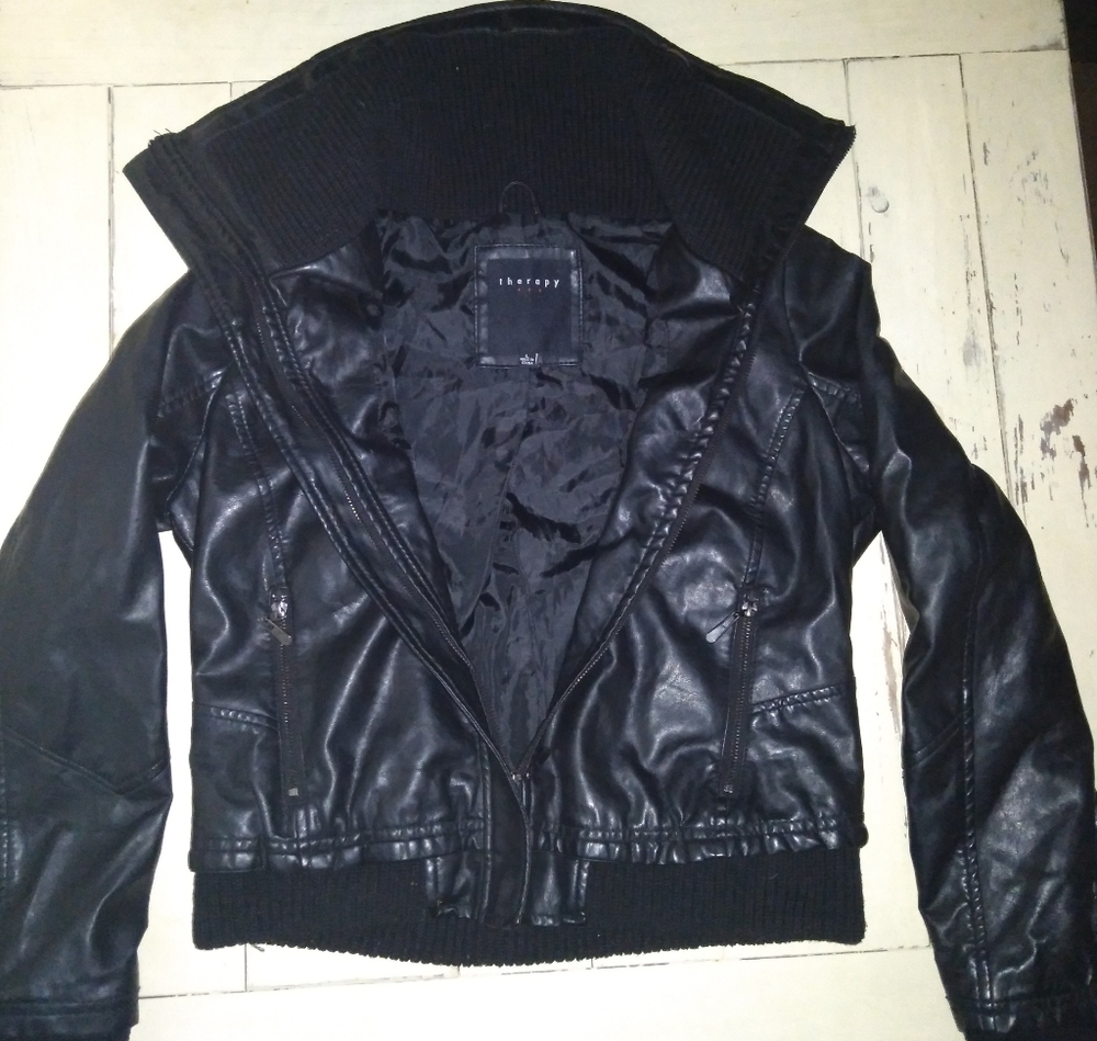 Therapy Brand Faux Leather Jacket